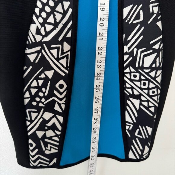 River Island Royal Blue & Black Patterned Dress – Size 8 - Picture 14 of 16